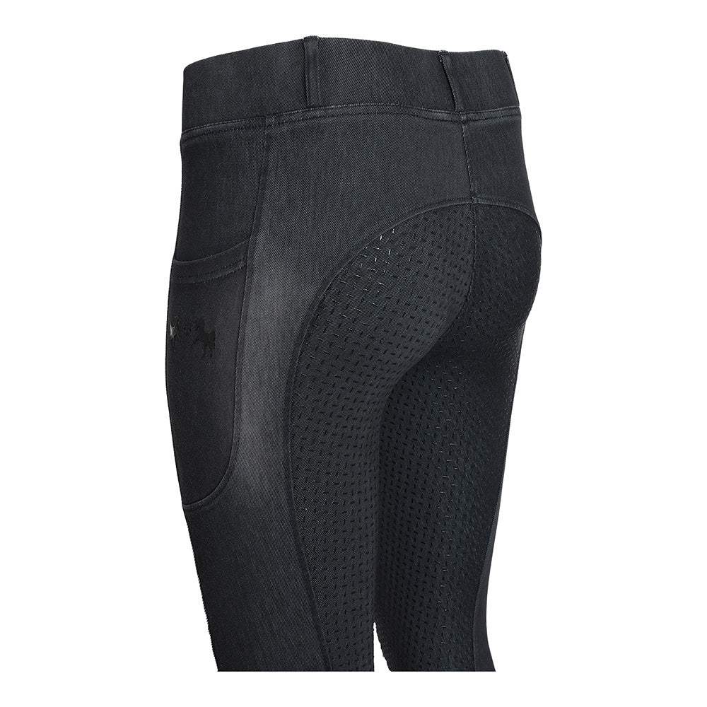 Equine Couture Ladies Denim Full Seat Silicon Tights with Phone Pocket - Breeches.com - Flyclothing LLC