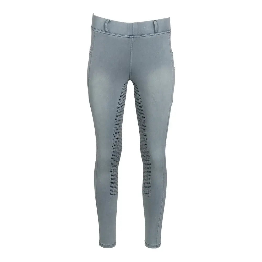 Equine Couture Ladies Denim Full Seat Silicon Tights with Phone Pocket - Breeches.com - Flyclothing LLC