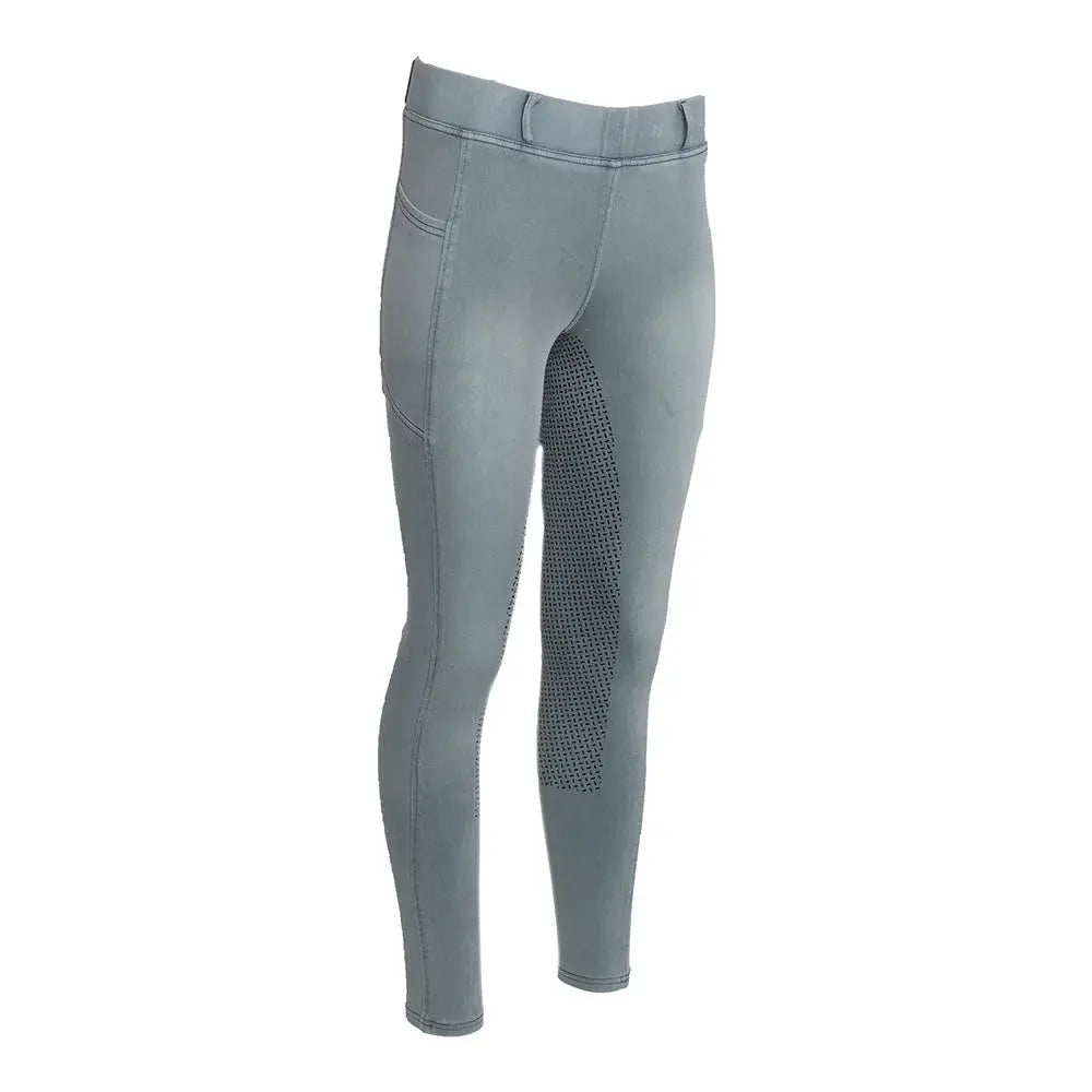 Equine Couture Ladies Denim Full Seat Silicon Tights with Phone Pocket - Breeches.com - Flyclothing LLC