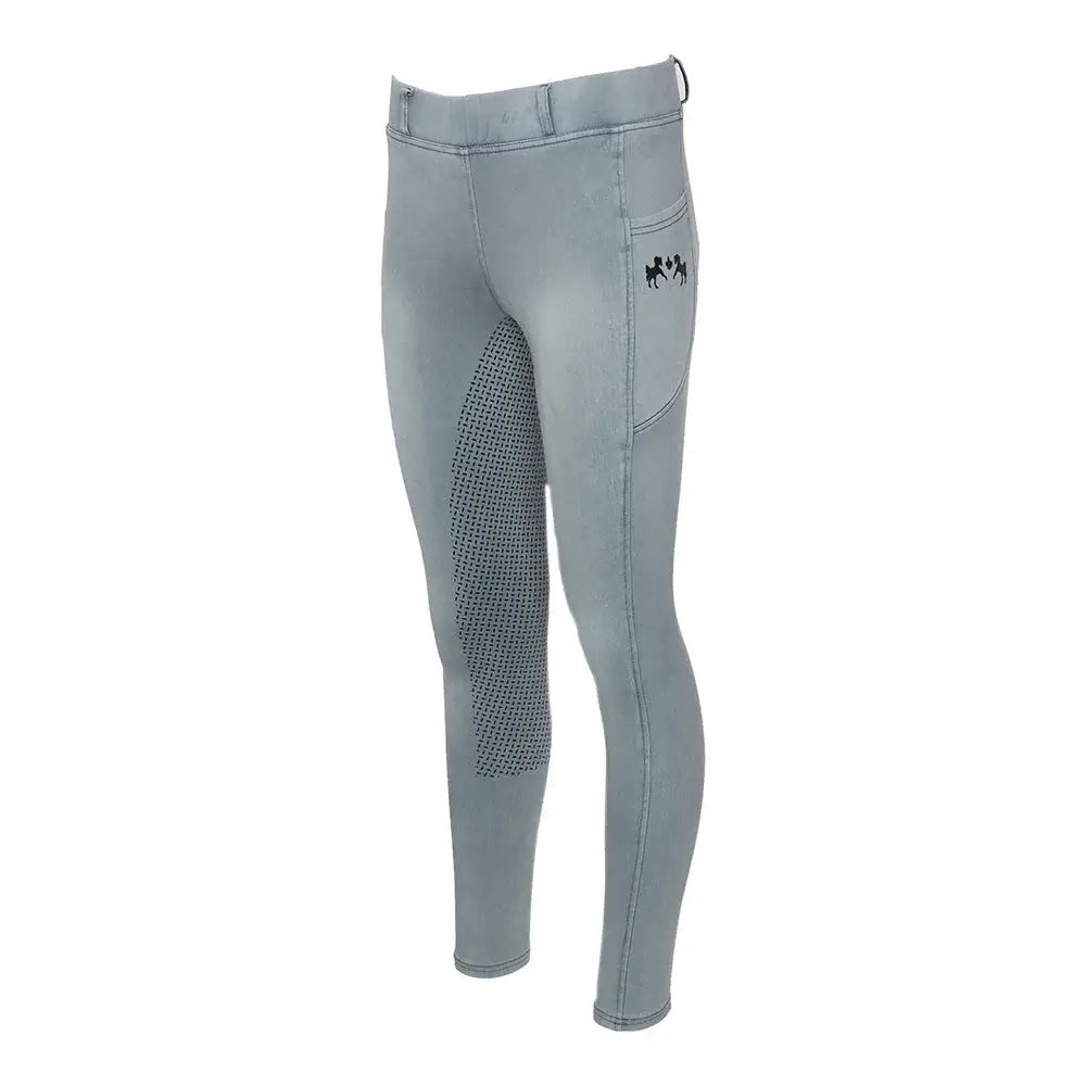 Equine Couture Ladies Denim Full Seat Silicon Tights with Phone Pocket - Breeches.com - Flyclothing LLC
