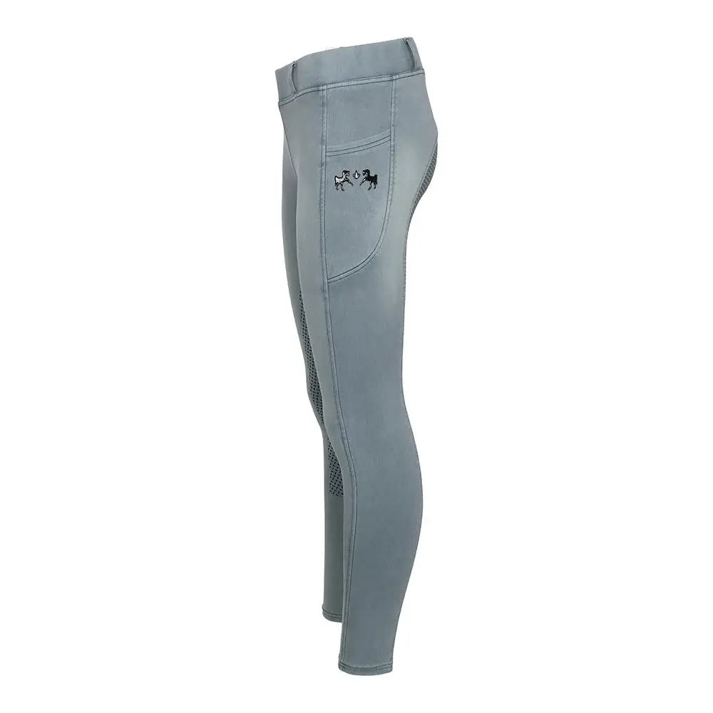 Equine Couture Ladies Denim Full Seat Silicon Tights with Phone Pocket - Breeches.com - Flyclothing LLC