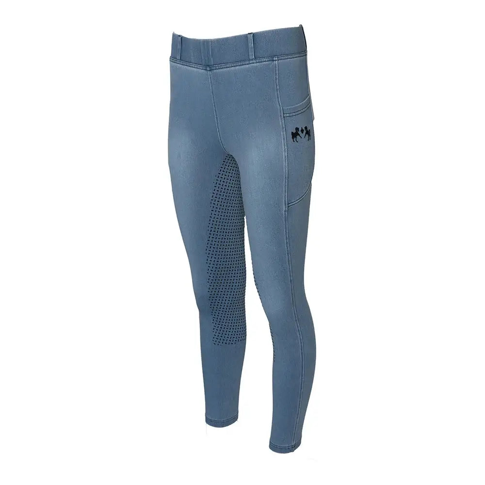 Equine Couture Ladies Denim Full Seat Silicon Tights with Phone Pocket - Breeches.com - Flyclothing LLC