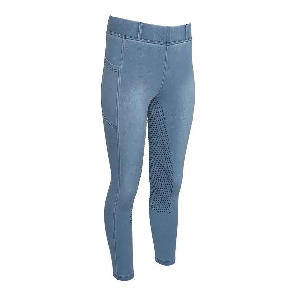 Equine Couture Ladies Denim Full Seat Silicon Tights with Phone Pocket - Breeches.com - Flyclothing LLC