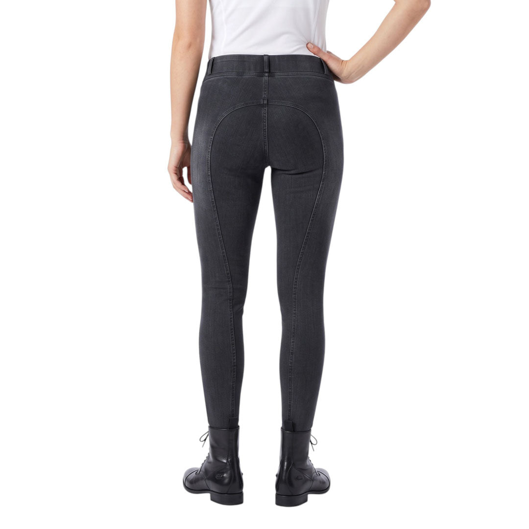 Equine Couture Ladies Denim Silicon Knee Patch Tights with Phone Pocket - Breeches.com - Flyclothing LLC