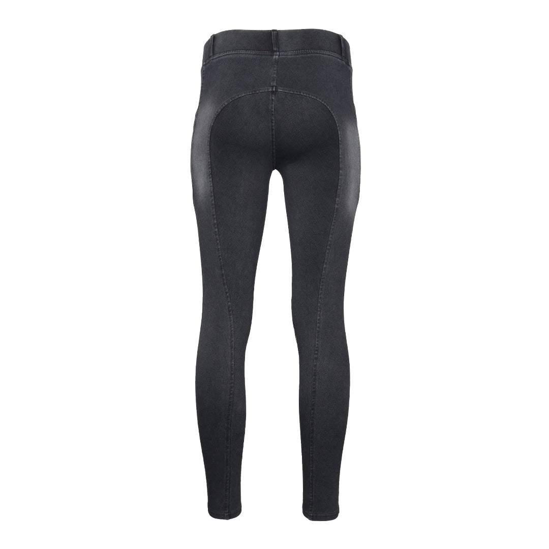 Equine Couture Ladies Denim Silicon Knee Patch Tights with Phone Pocket - Breeches.com - Flyclothing LLC
