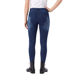 Equine Couture Ladies Denim Silicon Knee Patch Tights with Phone Pocket - Breeches.com - Flyclothing LLC