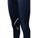 Equine Couture Ladies Denim Silicon Knee Patch Tights with Phone Pocket - Breeches.com - Flyclothing LLC