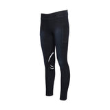 Equine Couture Ladies Denim Silicon Knee Patch Tights with Phone Pocket - Breeches.com - Flyclothing LLC