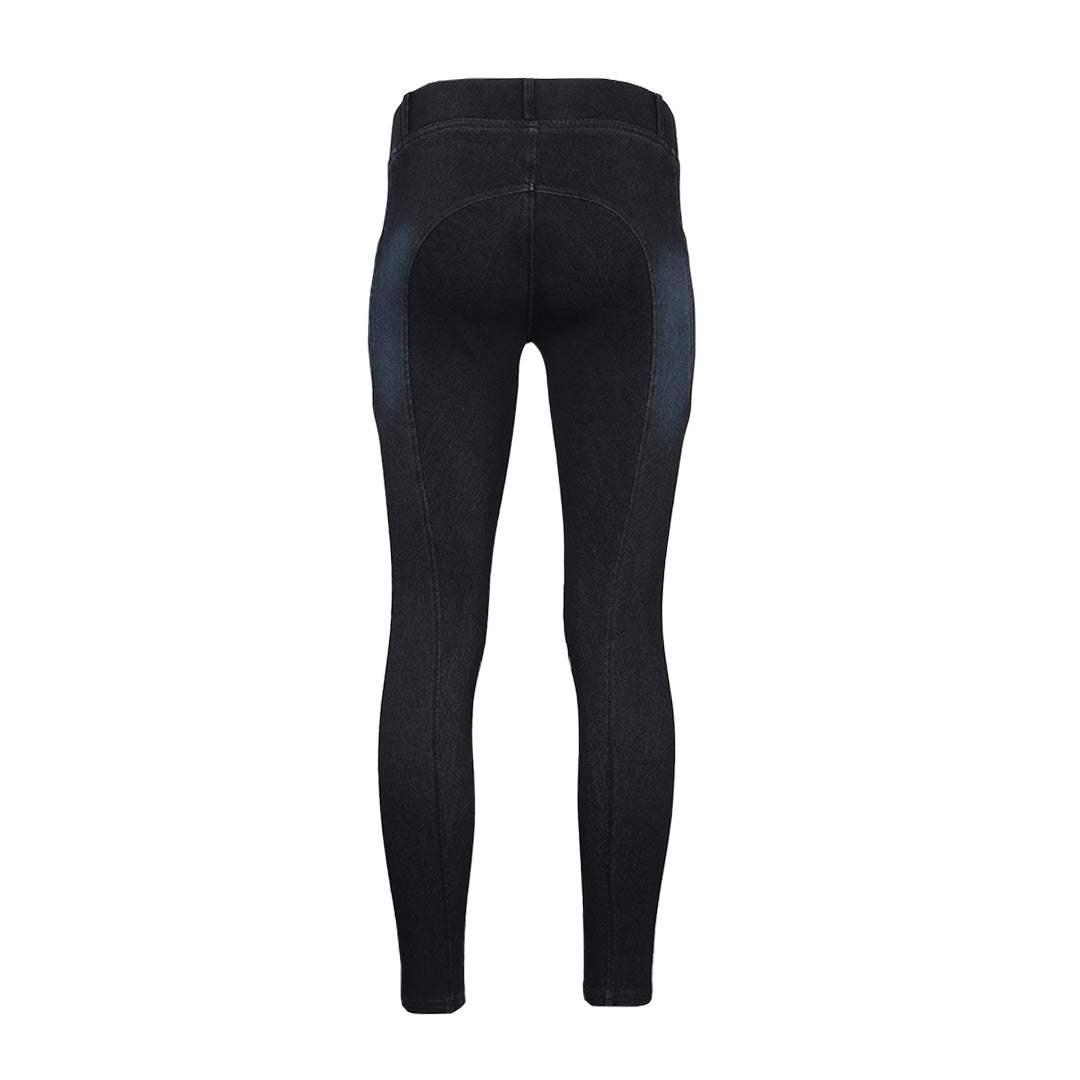 Equine Couture Ladies Denim Silicon Knee Patch Tights with Phone Pocket - Breeches.com - Flyclothing LLC