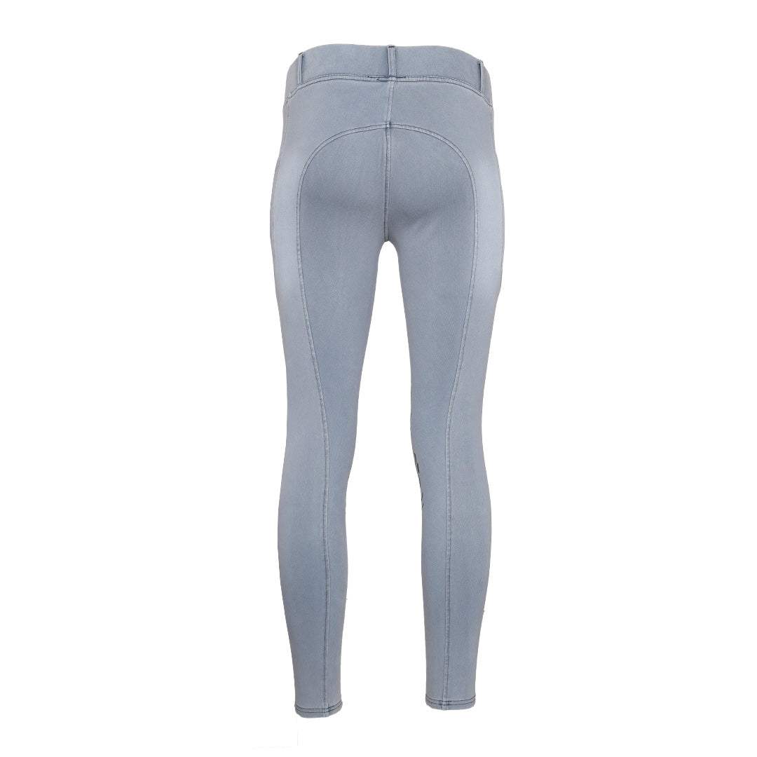 Equine Couture Ladies Denim Silicon Knee Patch Tights with Phone Pocket - Breeches.com - Flyclothing LLC