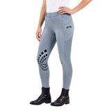 Equine Couture Ladies Denim Silicon Knee Patch Tights with Phone Pocket - Breeches.com - Flyclothing LLC