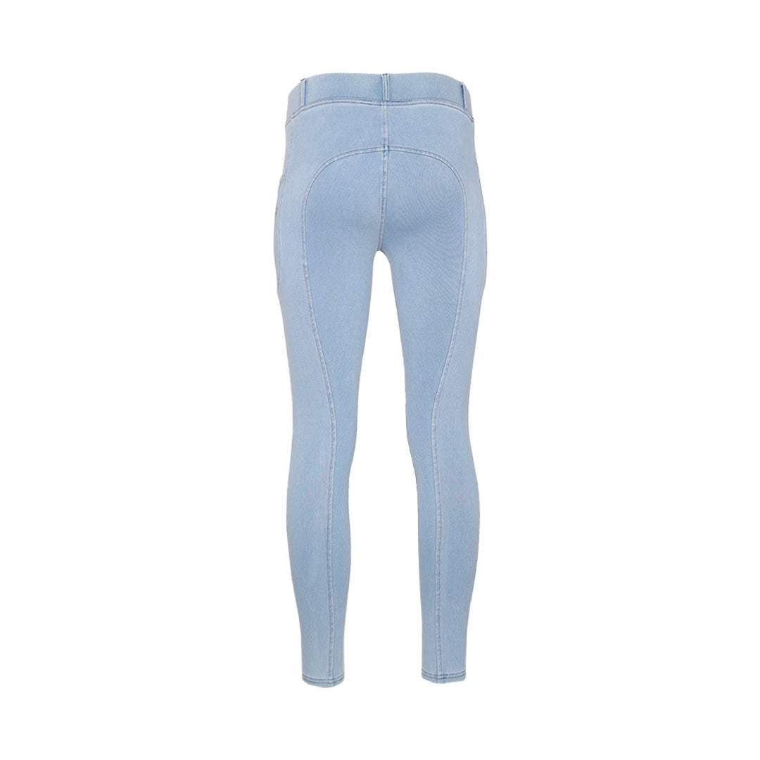 Equine Couture Ladies Denim Silicon Knee Patch Tights with Phone Pocket - Breeches.com - Flyclothing LLC