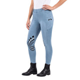 Equine Couture Ladies Denim Silicon Knee Patch Tights with Phone Pocket - Breeches.com - Flyclothing LLC