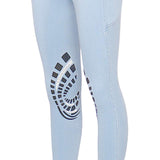 Equine Couture Ladies Denim Silicon Knee Patch Tights with Phone Pocket - Breeches.com - Flyclothing LLC