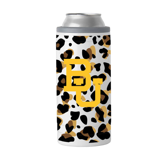 Baylor 12oz Neutral Leopard Slim Can Coolie - Logo Brands - Flyclothing LLC