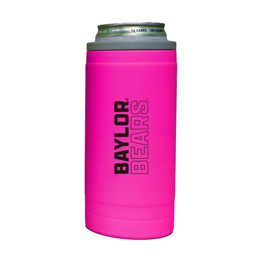 Baylor 12oz Electric Stacked Soft Touch Slim Coolie - Logo Brands - Flyclothing LLC