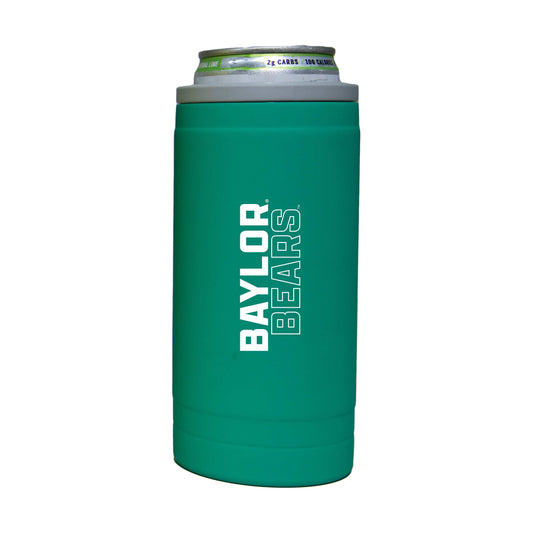Baylor 12oz Optic Stacked Soft Touch Slim Coolie - Logo Brands - Flyclothing LLC