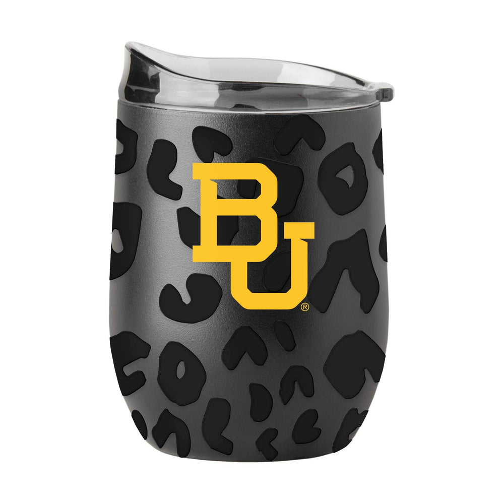 Baylor Leopard 16oz Black Powdercoat Curved Beverage - Logo Brands - Flyclothing LLC