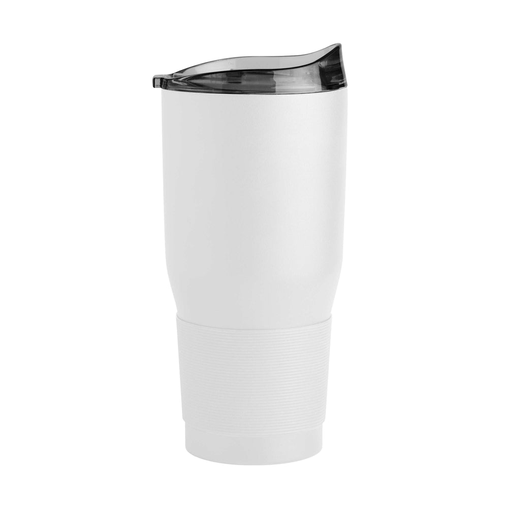 Baylor GunMetal 30oz White Powder Coat Tumbler - Logo Brands - Flyclothing LLC