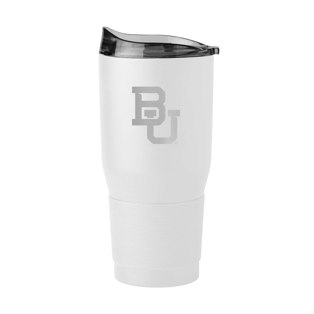 Baylor GunMetal 30oz White Powder Coat Tumbler - Logo Brands - Flyclothing LLC