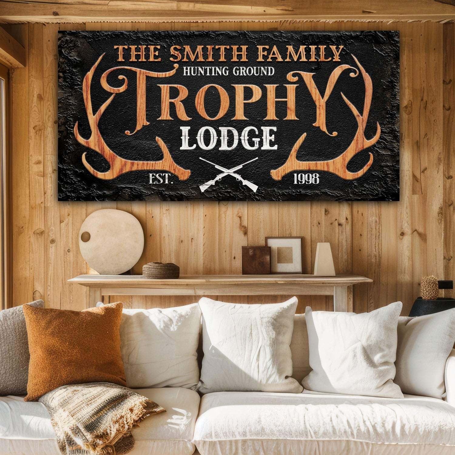 Family Hunting Trophy Lodge Sign - Tailored Canvases - Flyclothing LLC