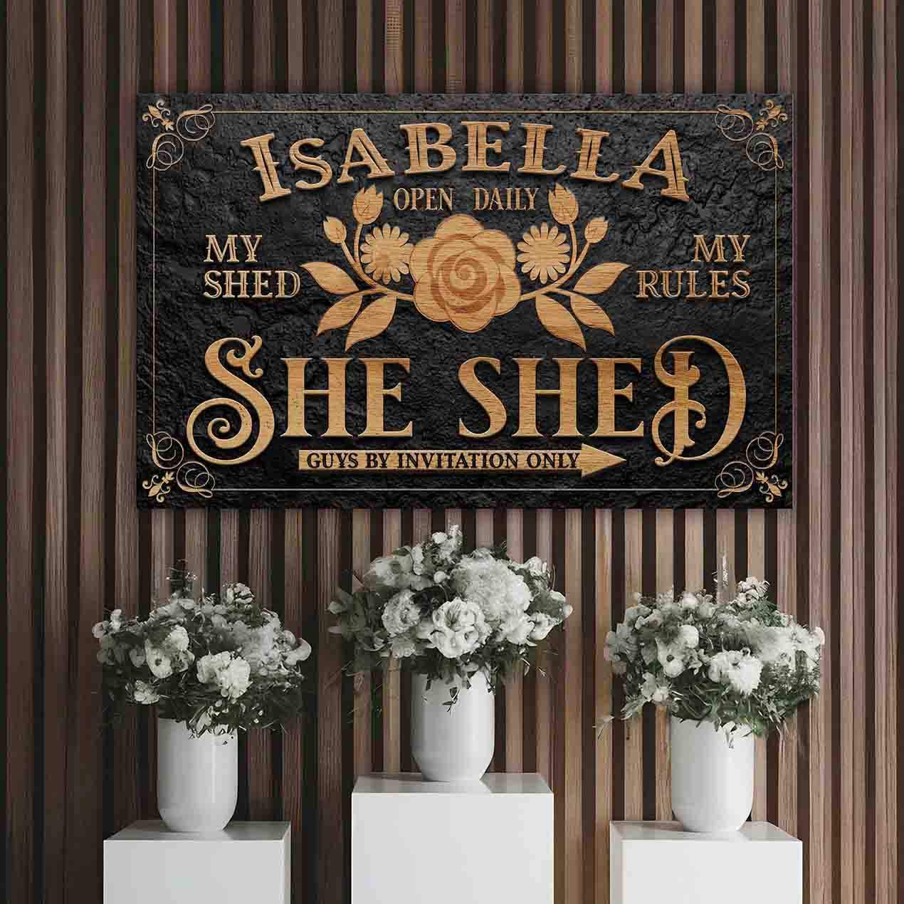 Personalized She Shed Sign V - Tailored Canvases - Flyclothing LLC