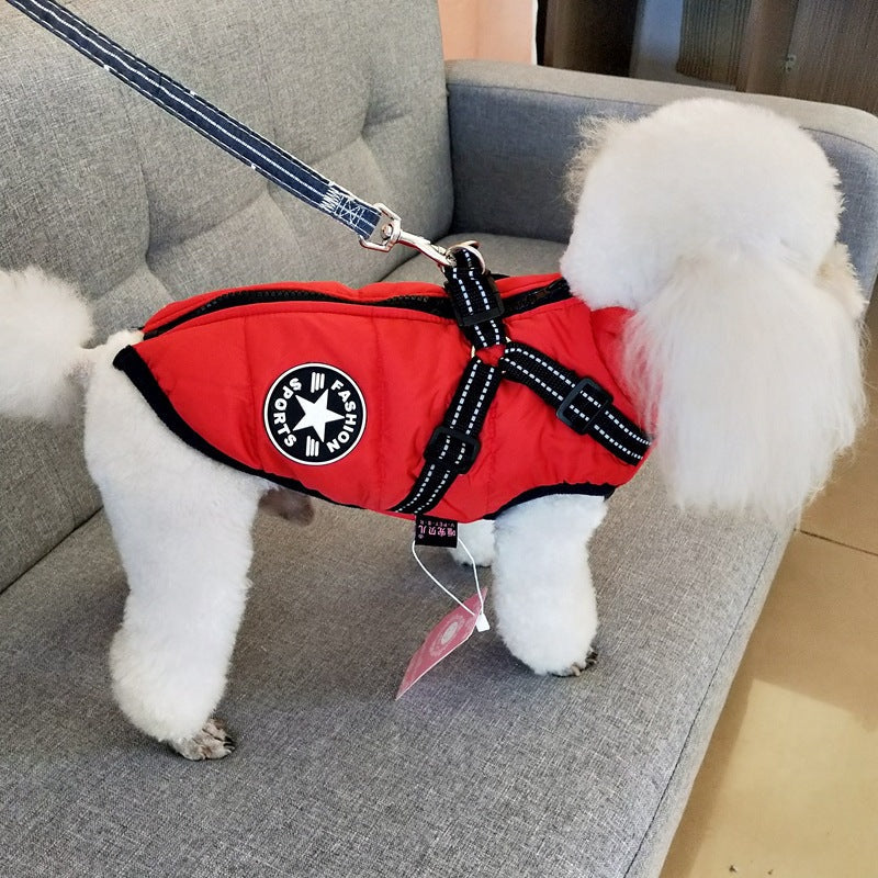 Waterproof Dog Clothes Winter Dog Coat With Harness Warm Pet Clothing Big Dog Jacket Chihuahua Labrador Coat Costume - My Store - Flyclothing LLC