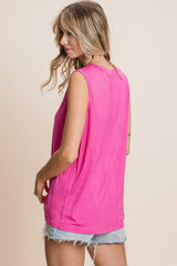 BiBi Cutout Round Neck Sleeveless Top - Trendsi - Flyclothing LLC