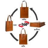 Chestnut Elegance Leather Tote - Classy Leather Bags - Flyclothing LLC