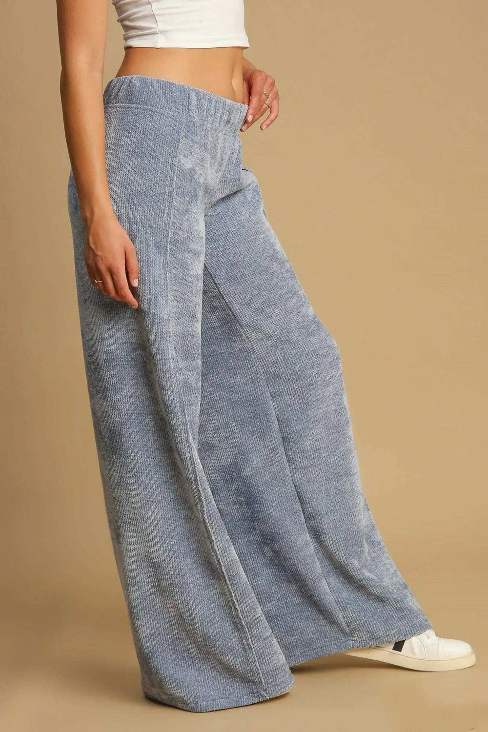 Umgee Elastic Waist Wide Leg Pants - Trendsi - Flyclothing LLC