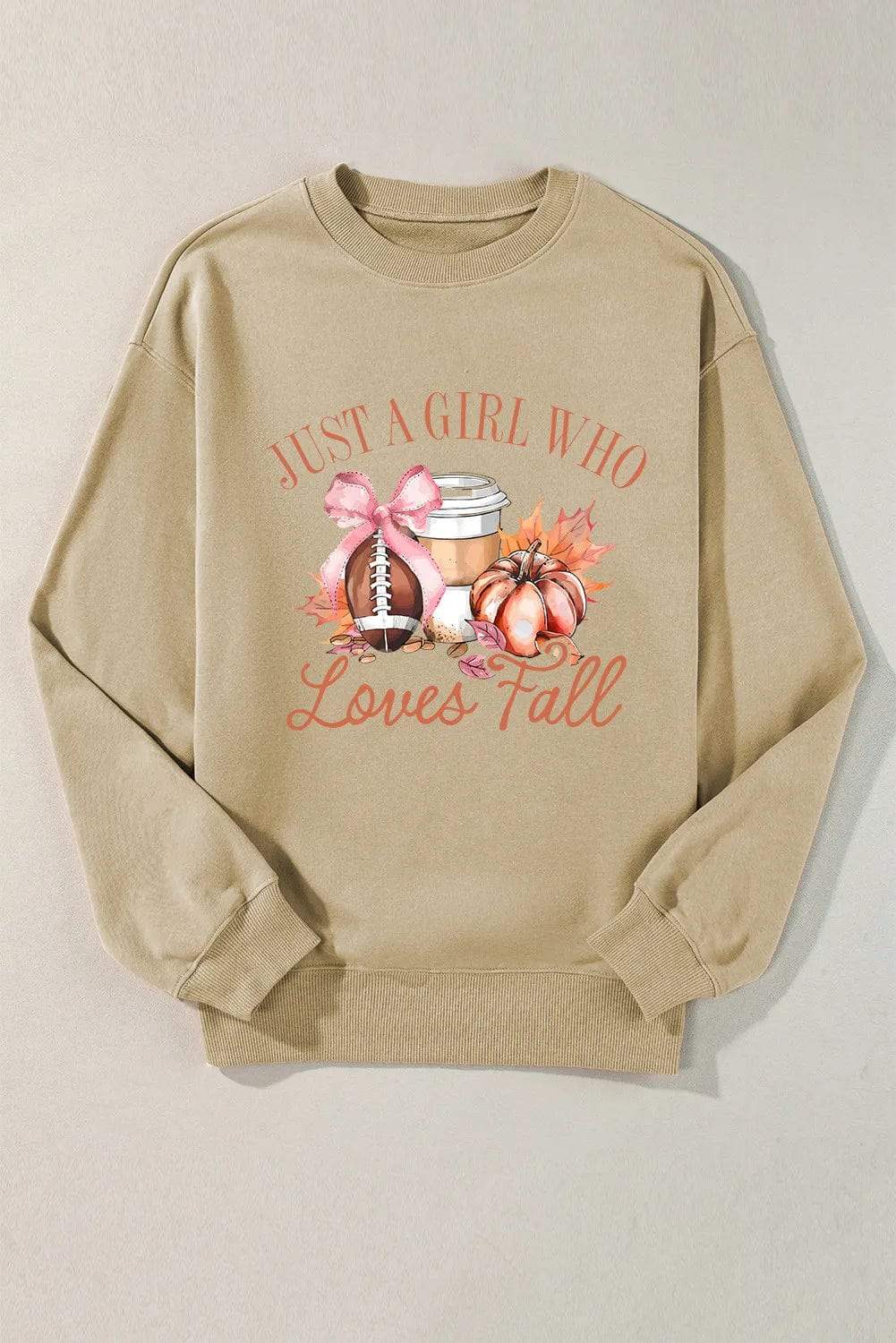 Graphic Round Neck Long Sleeve Sweatshirt - Trendsi - Flyclothing LLC