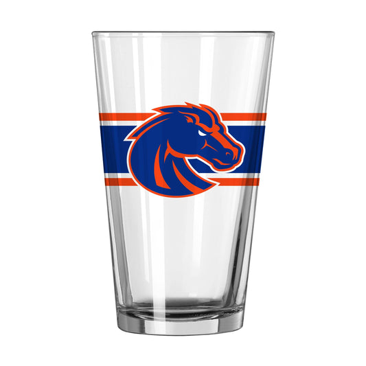 Boise State 16oz Stripe Pint Glass - Logo Brands - Flyclothing LLC