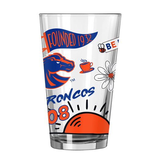 Boise State 16oz Native Pint Glass - Logo Brands - Flyclothing LLC