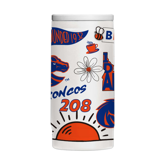Boise State 12oz Native Powdercoat SlimCan Coolie - Logo Brands - Flyclothing LLC