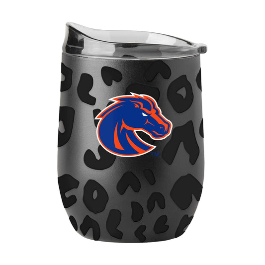 Boise State Leopard 16oz Black Powdercoat Curved Beverage - Logo Brands - Flyclothing LLC