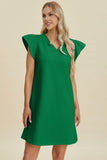 Double Take Full Size Ruffled V-Neck Cap Sleeve Dress - Trendsi