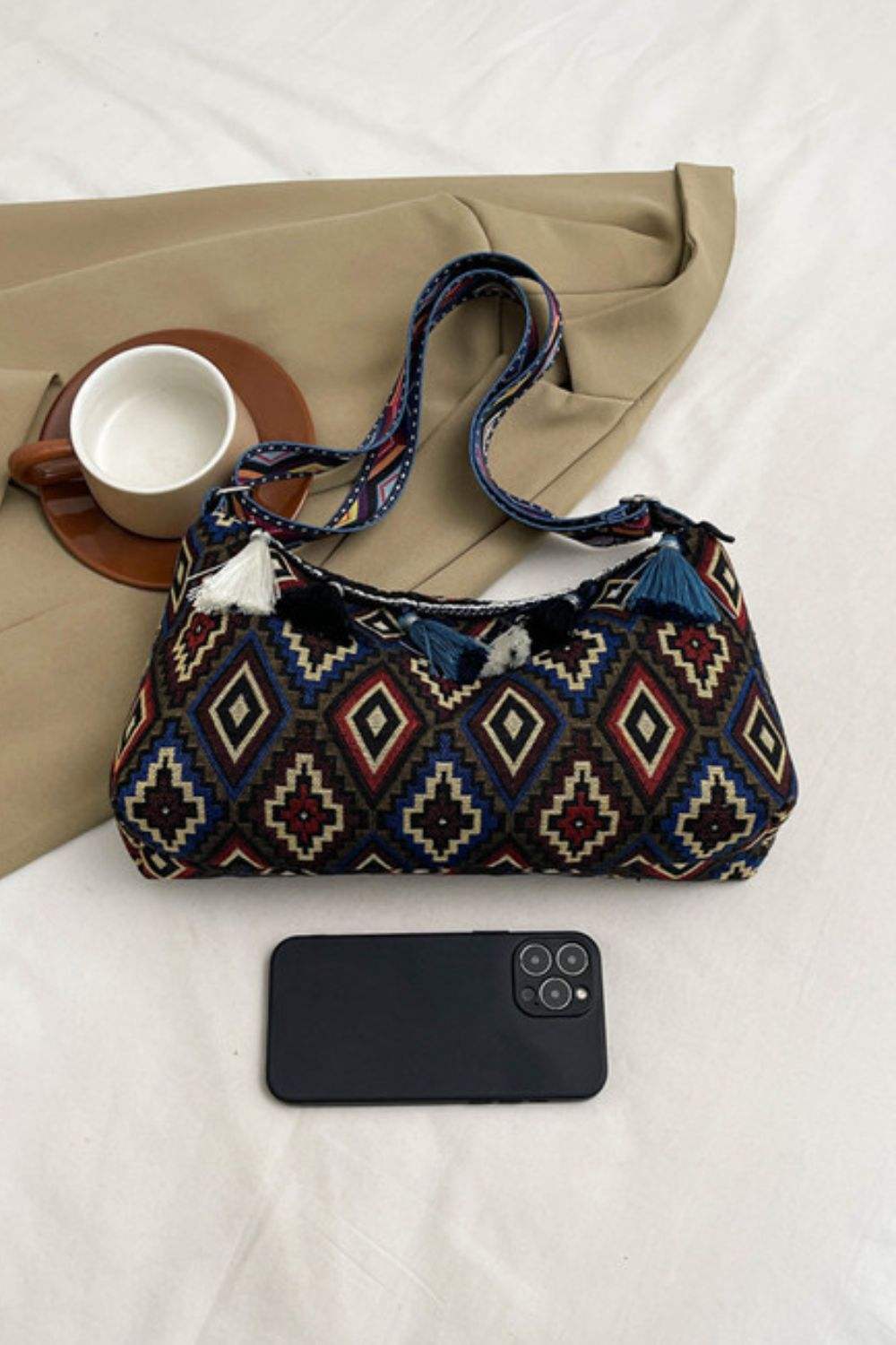 Tassel Adjustable Strap Shoulder Bag - Trendsi - Flyclothing LLC