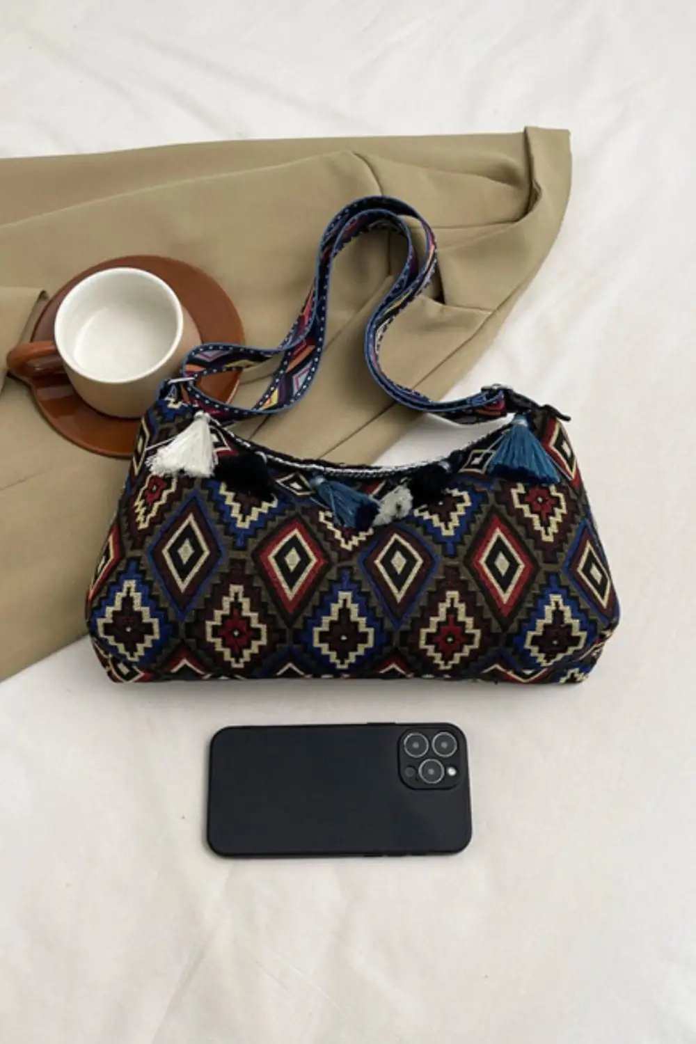 Tassel Adjustable Strap Shoulder Bag - Trendsi - Flyclothing LLC