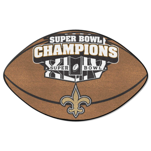 New Orleans Saints Football Rug - 20.5in. x 32.5in., 2010 Super Bowl XLIV Champions - New Orleans Saints
