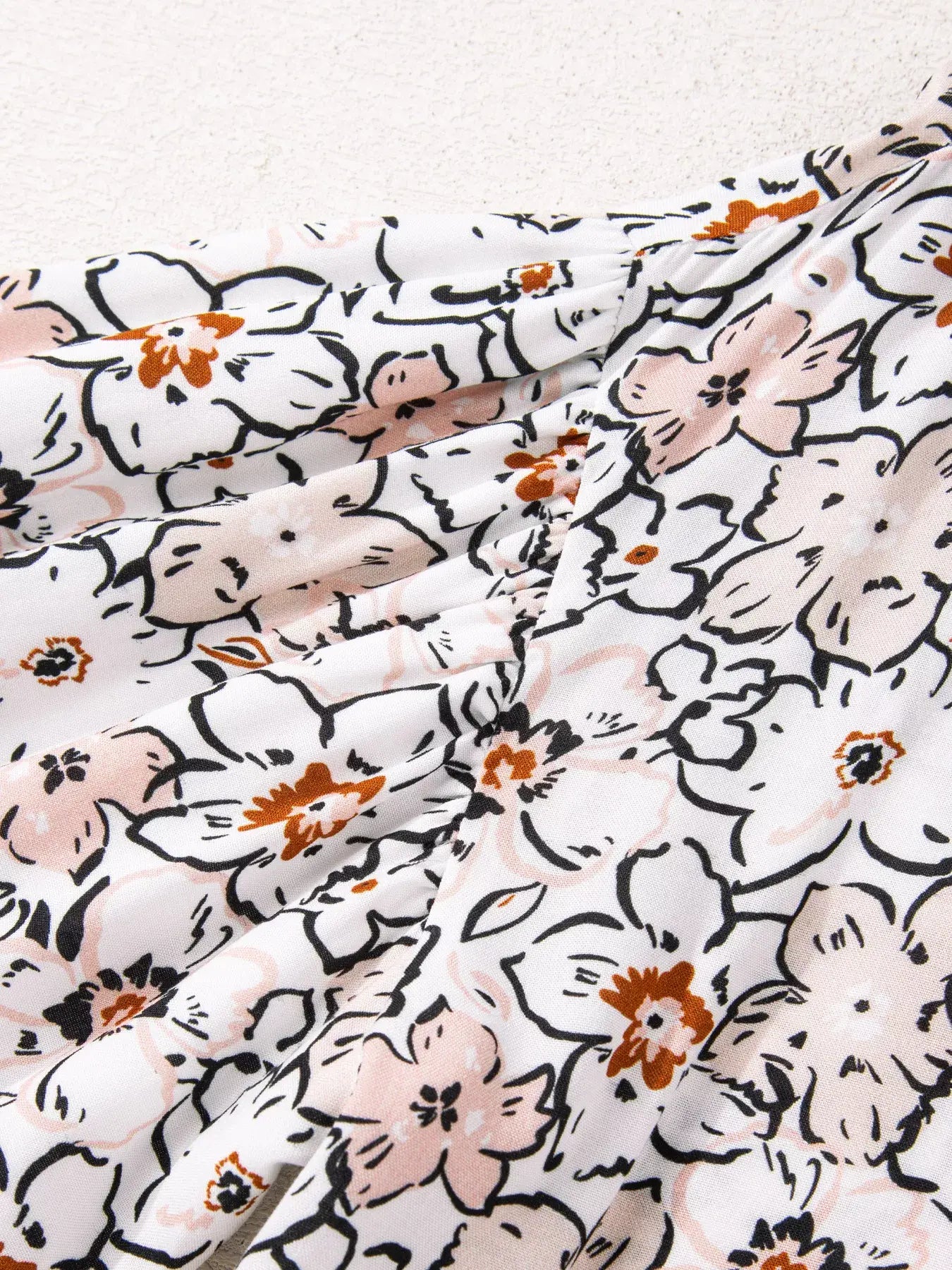 Floral Print Frilled Puff Sleeve Button Down Shirt - Trendsi - Flyclothing LLC