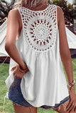 Openwork V-Neck Tank - Trendsi