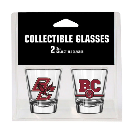 Boston College Campus Colors 2oz Letterman Shot Glass 2 Pack - Logo Brands - Flyclothing LLC