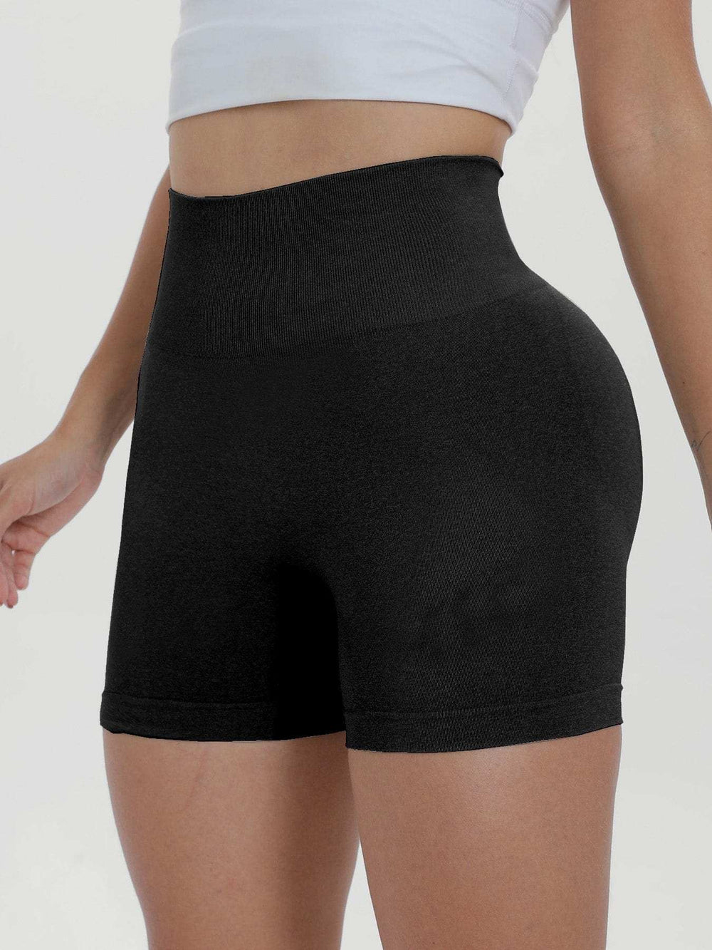 High Waist Active Shorts - Trendsi - Flyclothing LLC