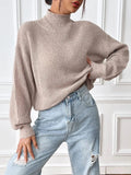 Turtleneck Long Sleeve Sweater - Trendsi
