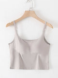 Scoop Neck Cropped Cami with Chest Pads - Trendsi - Flyclothing LLC