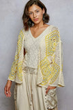POL Open Front Crochet Cardigan with Granny Square Pattern - Trendsi - Flyclothing LLC