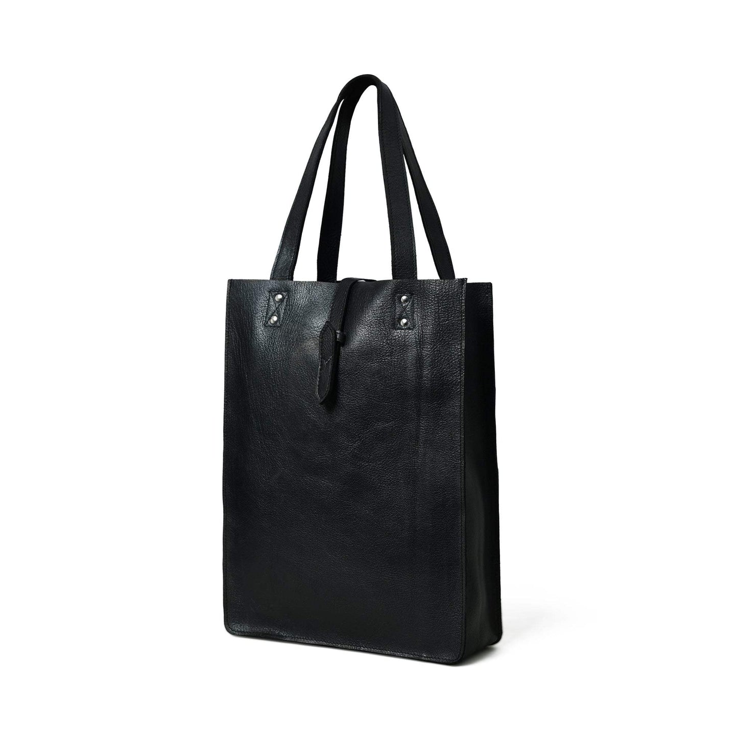 Ebony Elegance Leather Tote - Classy Leather Bags - Flyclothing LLC