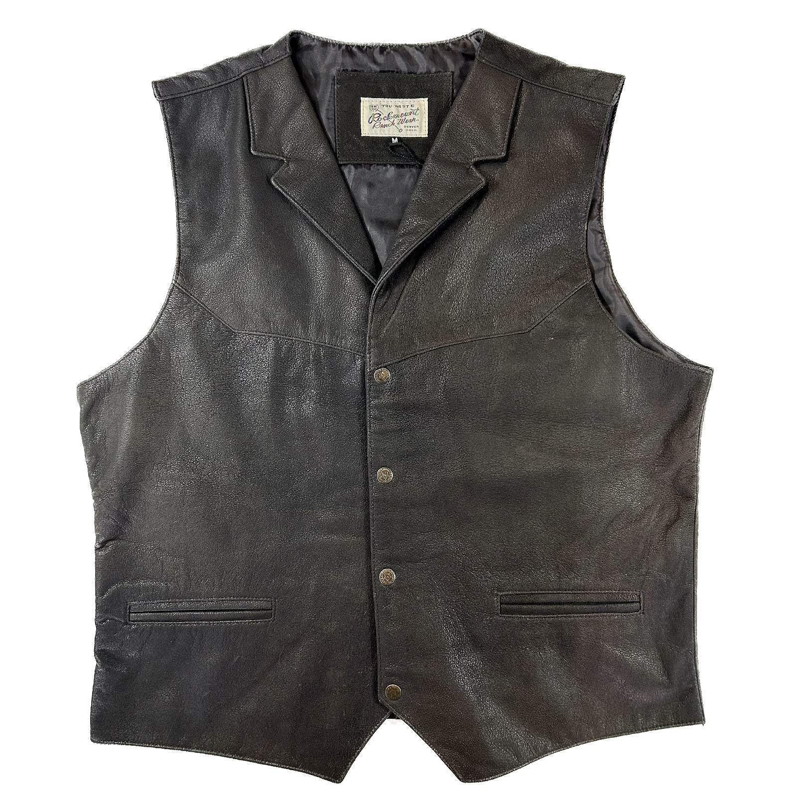Rockmount Ranch Wear mens leather vest pebble lamb - Rockmount Clothing - Flyclothing LLC