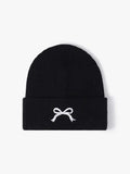 Embroidered Bow Knit Hat - Trendsi - Flyclothing LLC