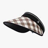 Plaid Natural Grass Adjustable Sun Hat - Trendsi - Flyclothing LLC